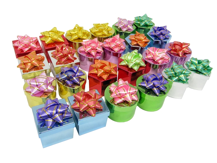 Mini Jewelry Boxes - Assorted Metallic Colors (Pack of 48)